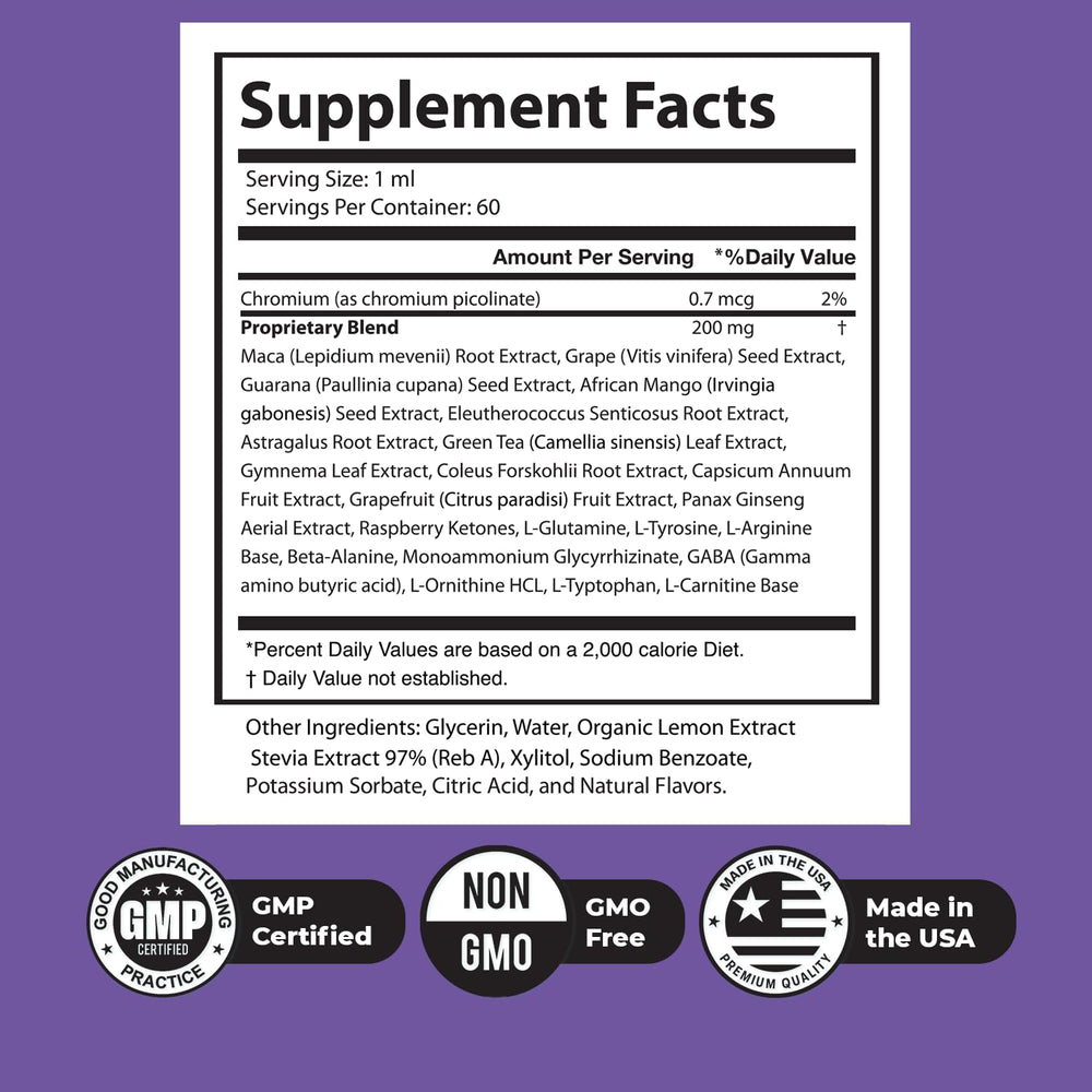 Close-up of maca root and grape seed extracts, highlighting natural ingredients.