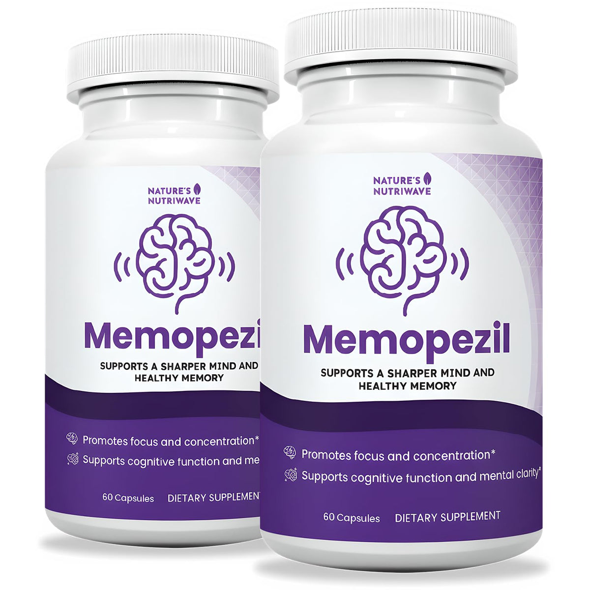 Nature's NutriWave Memopezil bottle-front for daily wellness support