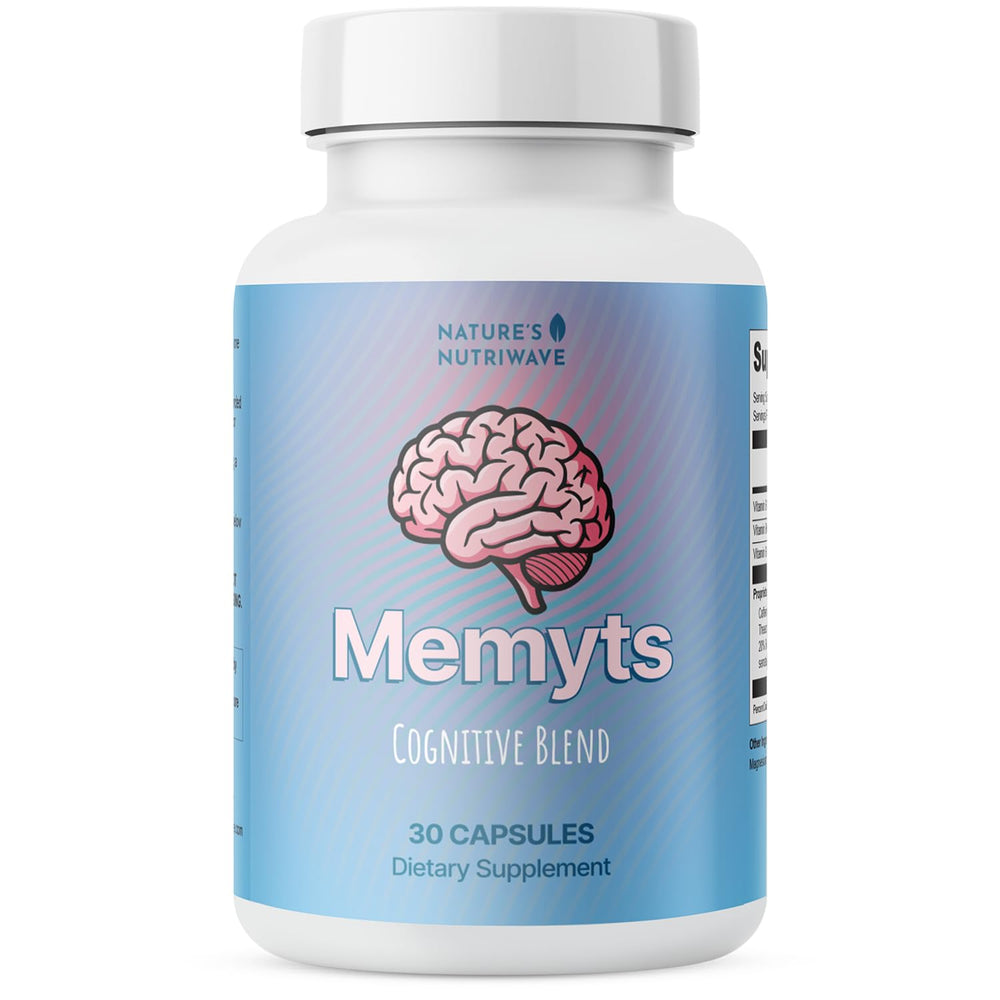 Nature's NutriWave Memyts bottle front view for daily balance and natural energy.