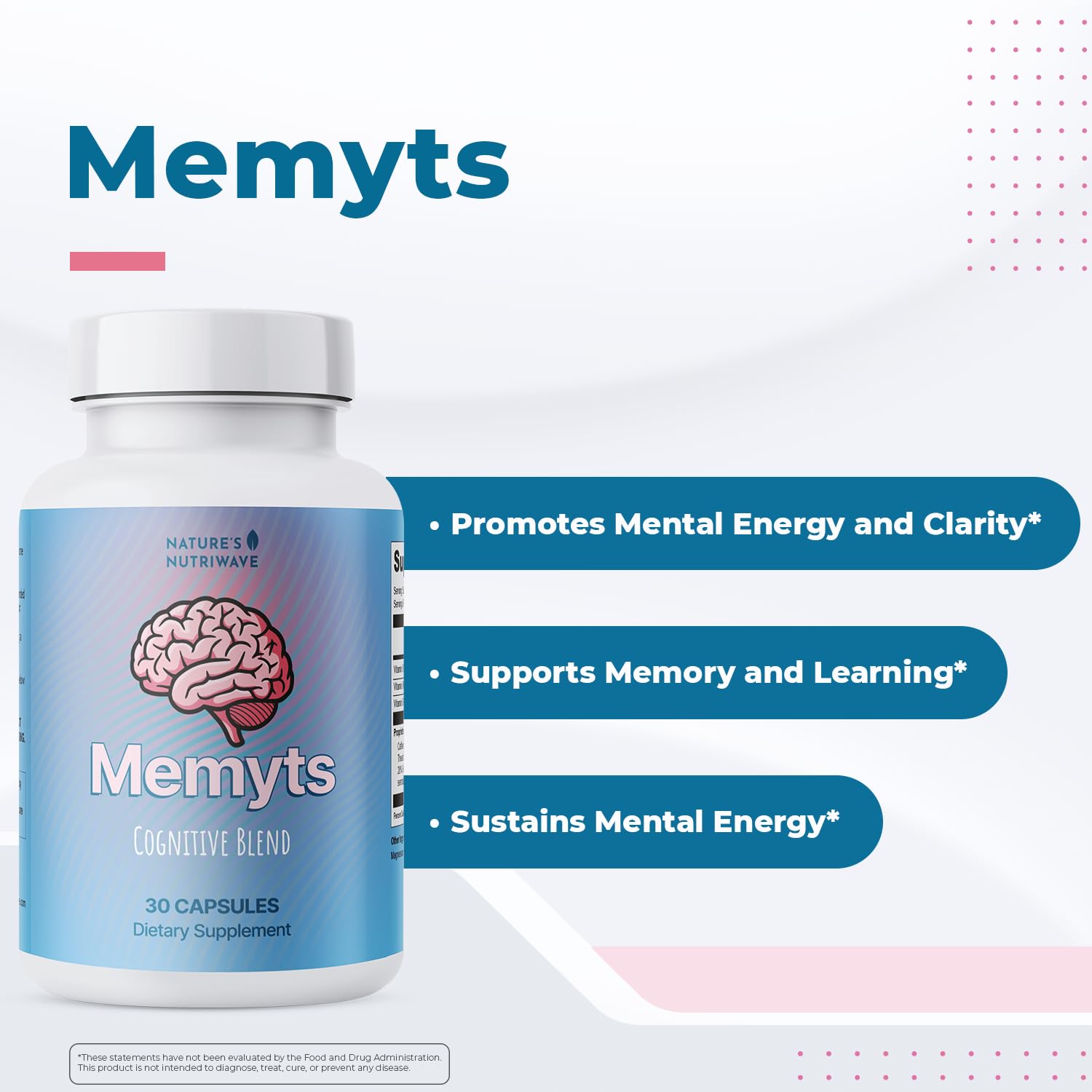 Nature's NutriWave Memyts capsules pack illustrating simple daily routine support.