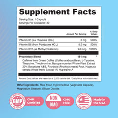 Nature's NutriWave Memyts herbal extracts label highlighting Bacopa, Rhodiola, and Green Coffee Bean.