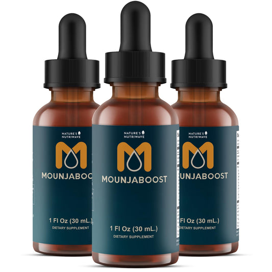 Nature’s NutriWave Mounjaboost bottle ready for daily herbal routine.