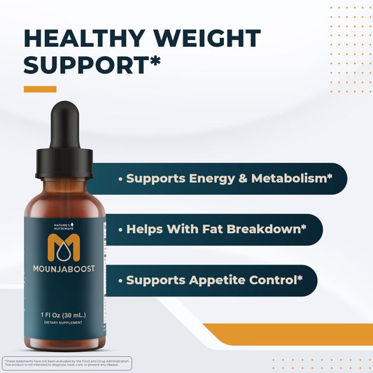 Nature's NutriWave Mounjaboost dropper for a convenient 1 mL daily dose.