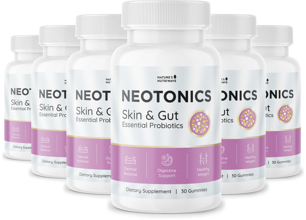 Nature’s NutriWave Neotonics bottle shown for daily gut and skin support