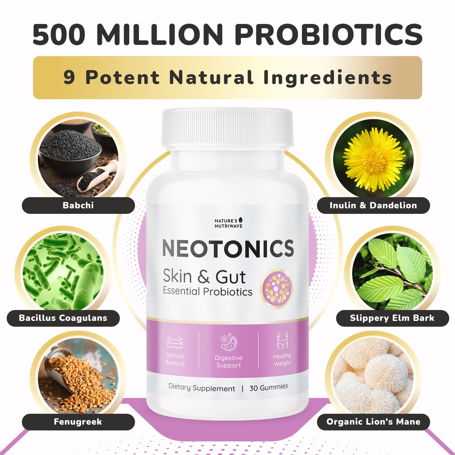 Nature’s NutriWave Neotonics 9 natural ingredients visualized for a balanced blend