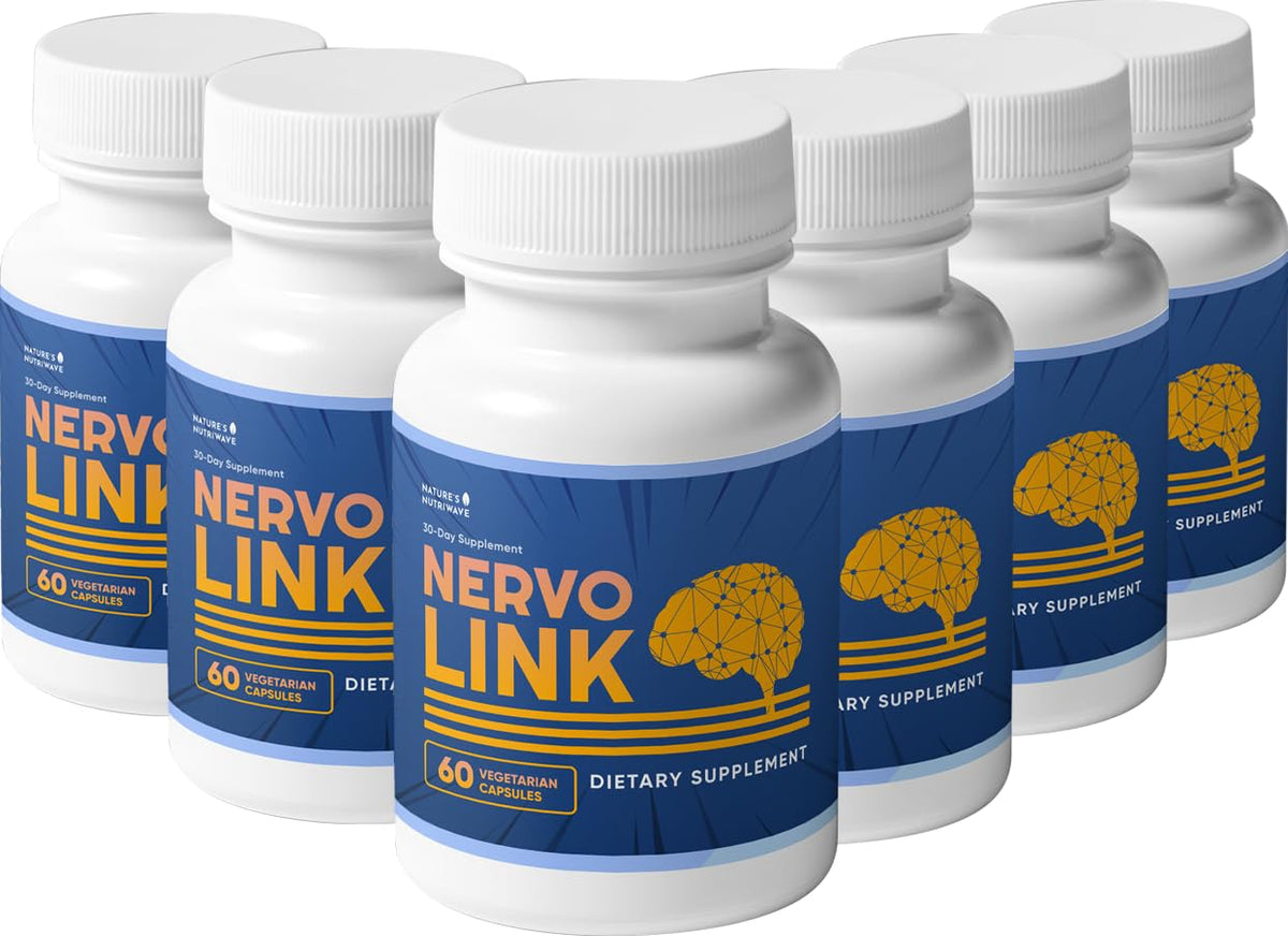 Nature’s NutriWave Nervolink bottle front view for daily energy support.