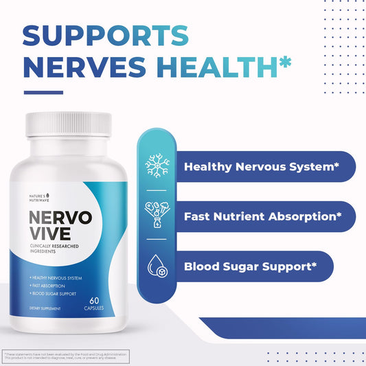 Nervovive capsules close-up showing easy daily supplementation.