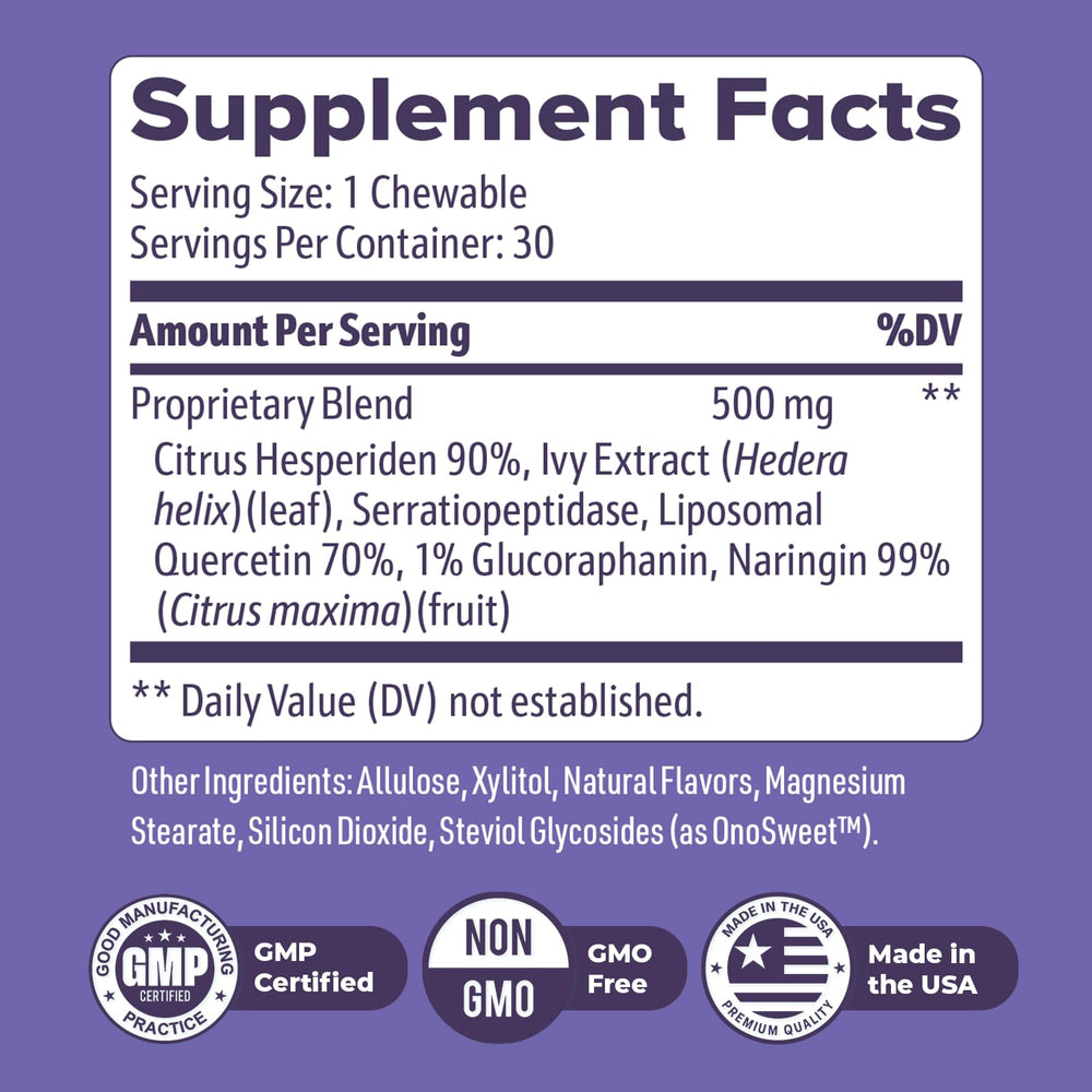Nature’s NutriWave NiteHush Pro chewables close-up showcasing citrus-flavored nighttime support.