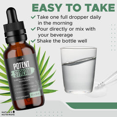 PotentStream drops pour action captured for quick addition to drinks.