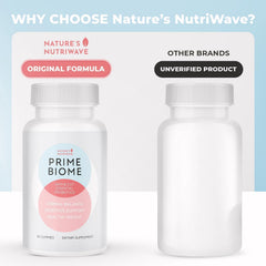 Nature's NutriWave PrimeBiome gummies chewy texture close-up.