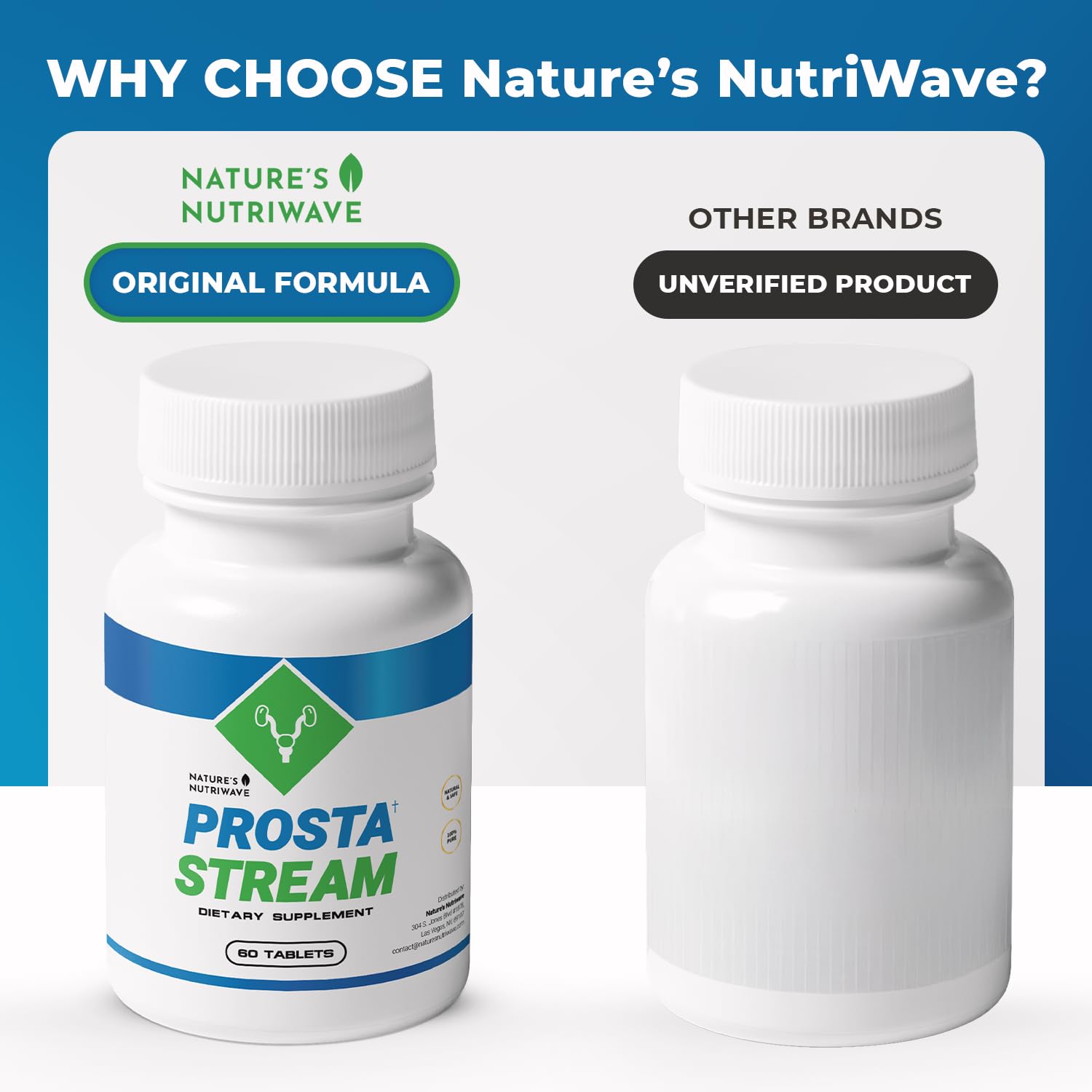 USA-made ProstaStream packaging indicating GMP-certified manufacturing quality