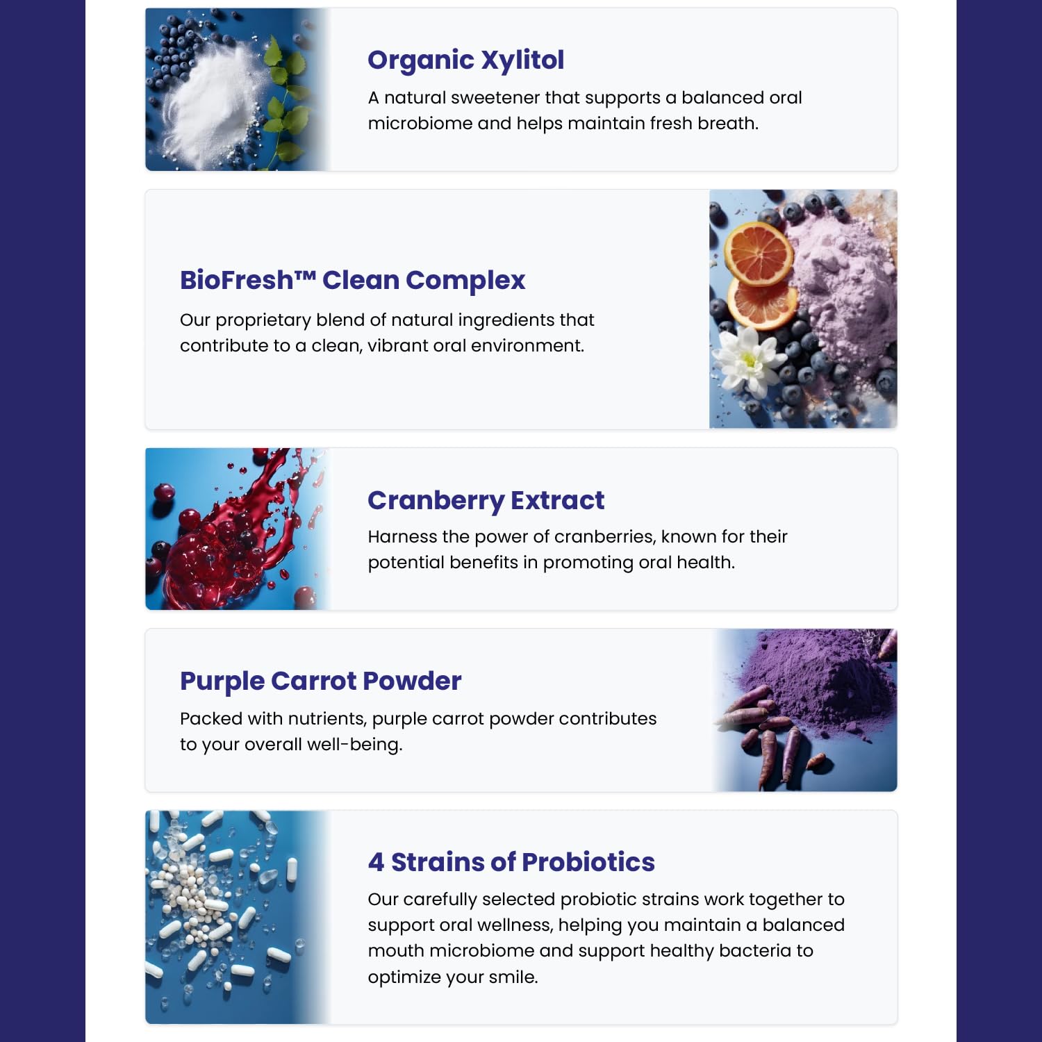 Cranberry extract detail on Provadent signals natural oral health support