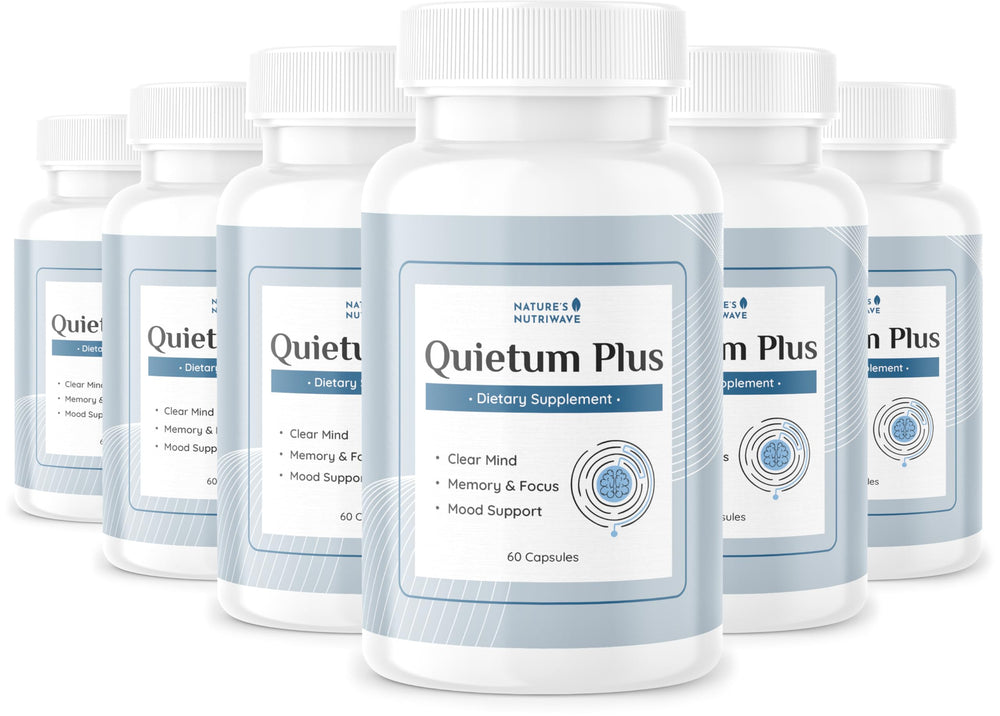 Nature’s NutriWave Quietum Plus bottle front with plant-based capsules for daily wellness