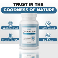 Vegan-friendly Quietum Plus capsule design underscoring purity and plant-based focus