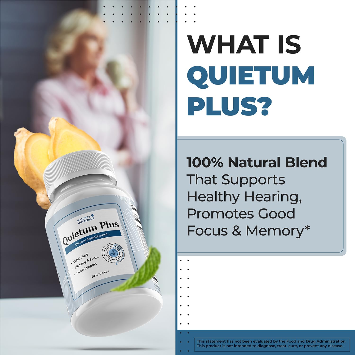 Quietum Plus bottle on shelf, illustrating a consistent wellness routine