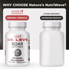 Nature’s NutriWave ROAR brand packaging highlighting GMP-certified, USA-made quality.