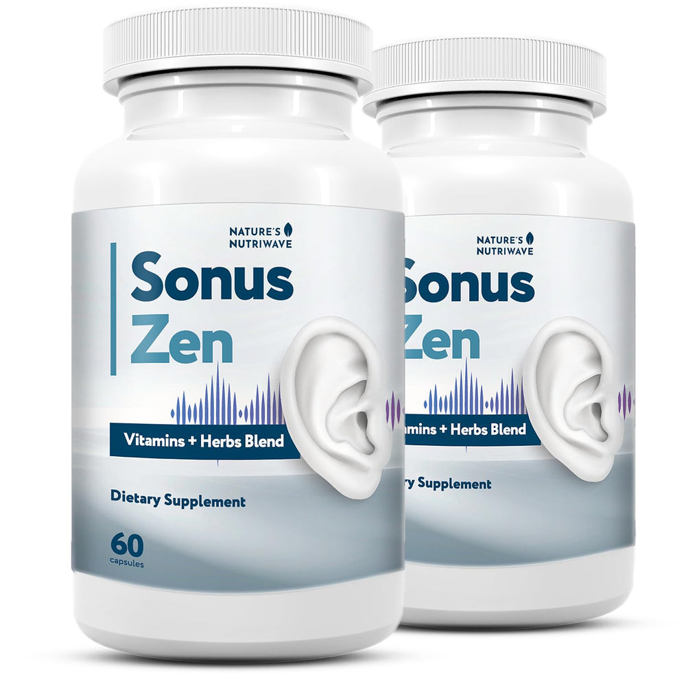 Nature’s NutriWave SonusZen bottle cap close-up for simple daily wellness integration.