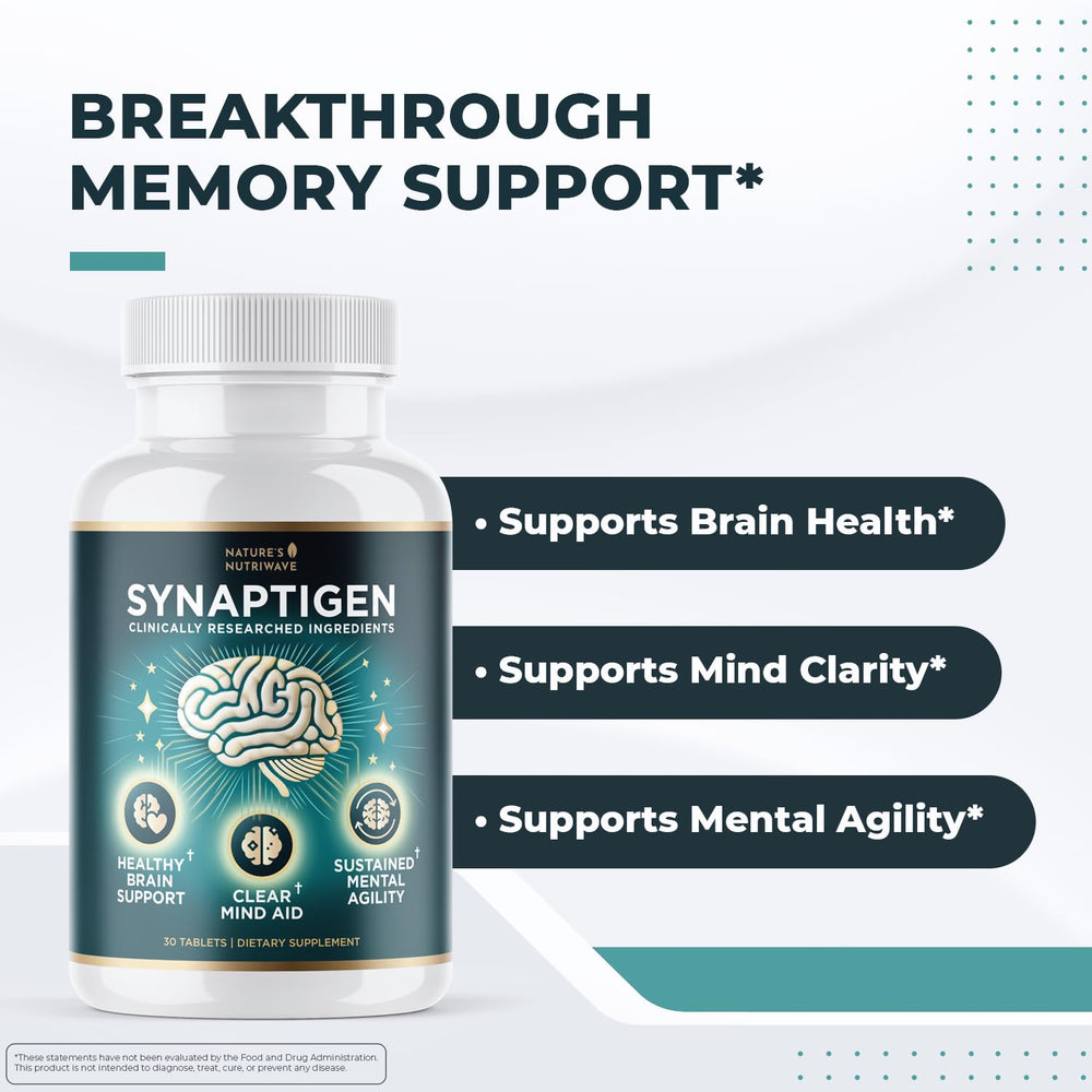 Synaptigen tablets demonstrating easy daily use and chew-or-dissolve format