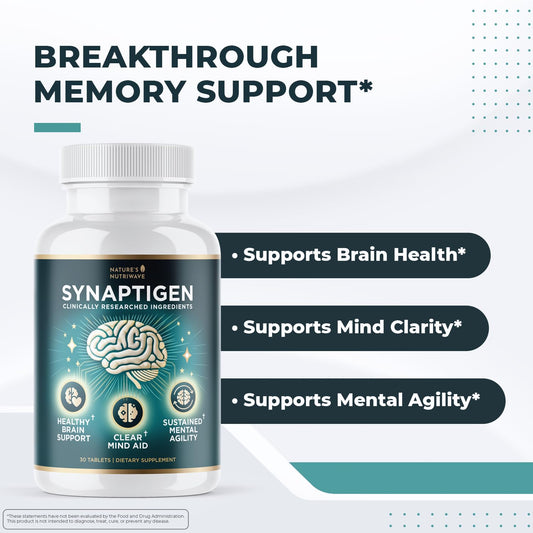 Synaptigen tablets demonstrating easy daily use and chew-or-dissolve format