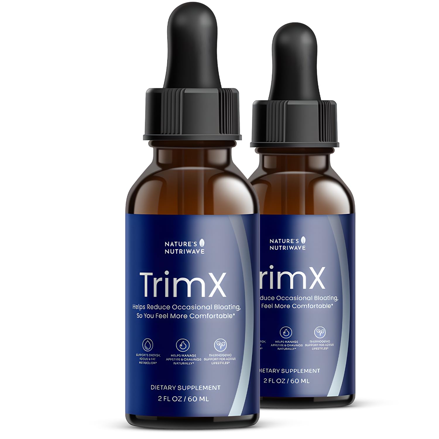 Nature’s NutriWave TrimX bottle with dropper for easy daily dosing.