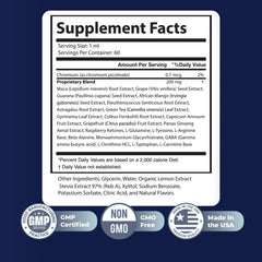 Nature’s NutriWave TrimX label closeup highlights the clean, stimulant-free formula