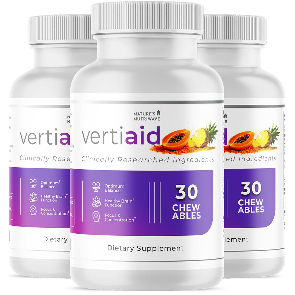 Nature's NutriWave VertiAid chewable tablet close-up for on-the-go use