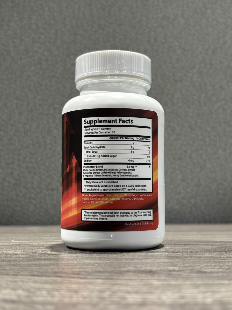 Maca ingredient detail in VigorBoost gummies for plant-based content.