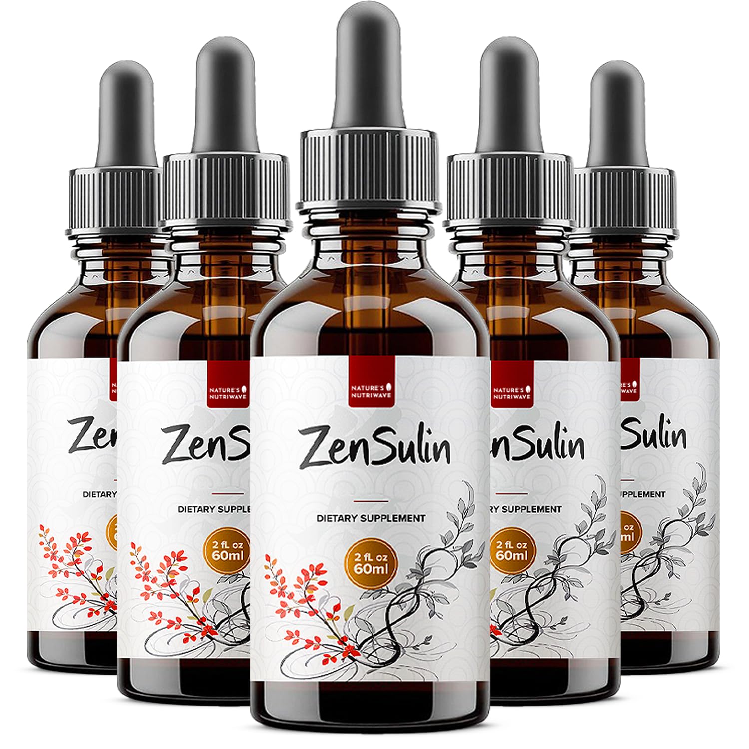 Nature’s NutriWave ZenSulin bottle on counter for convenient daily use