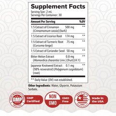 Nature’s NutriWave ZenSulin label close-up highlighting cinnamon and turmeric for natural ingredients