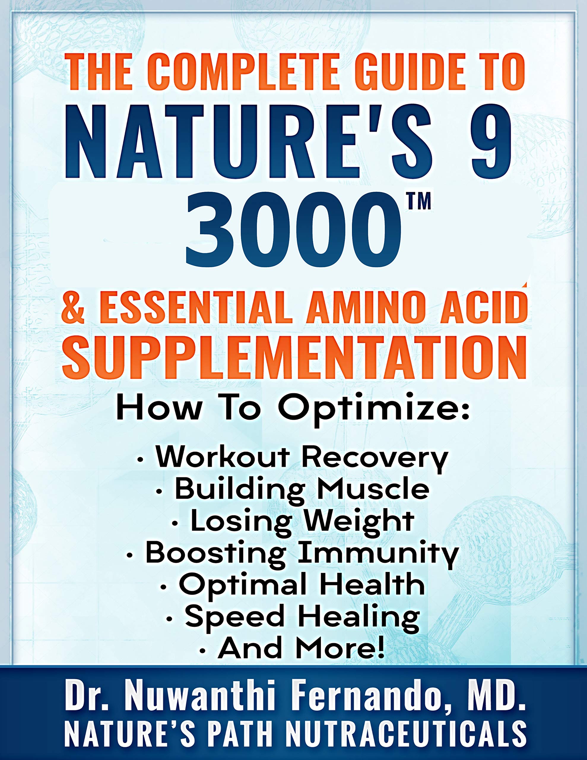 Nutrition label card for Nature's 9 3000 highlights high-potency amino acids in 3-tablet serving