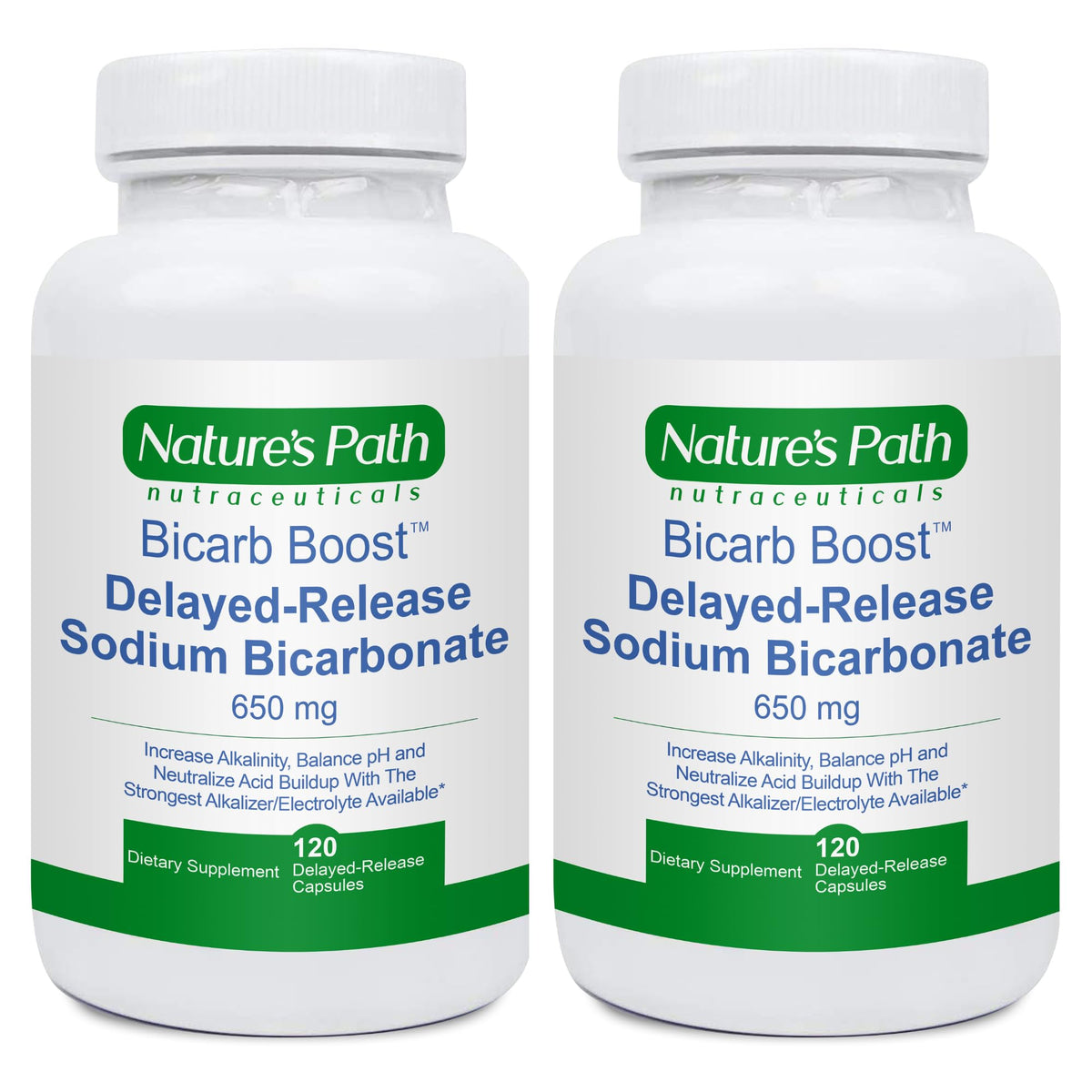 Nature's Path Sodium Bicarbonate 650 mg tablets bottle supports hydration and endurance