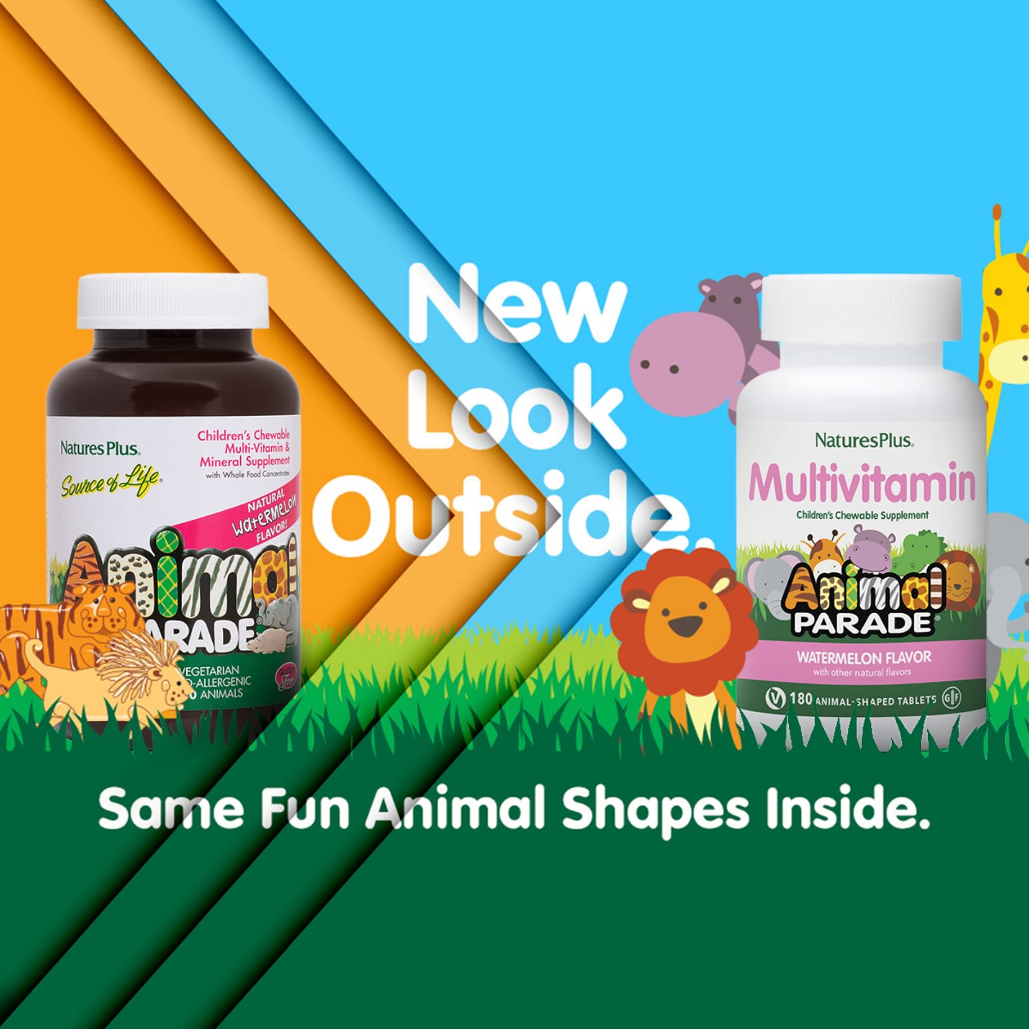 Nature's Plus Animal Parade animal-shaped tablets, making vitamin routines fun and easy for kids.