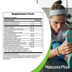 BrainCeutix bottle with capsules spilling for on-the-go focus