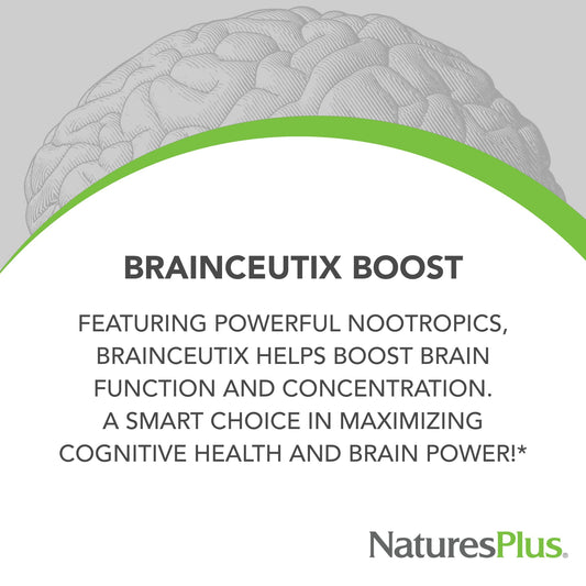 BrainCeutix capsules close-up showing easy-to-take memory support