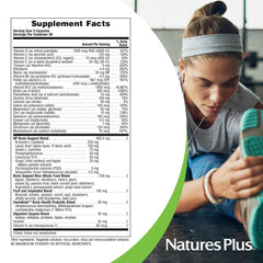 Nature's Plus BrainCeutix nutrition facts label emphasizes vegan, non-GMO formula.