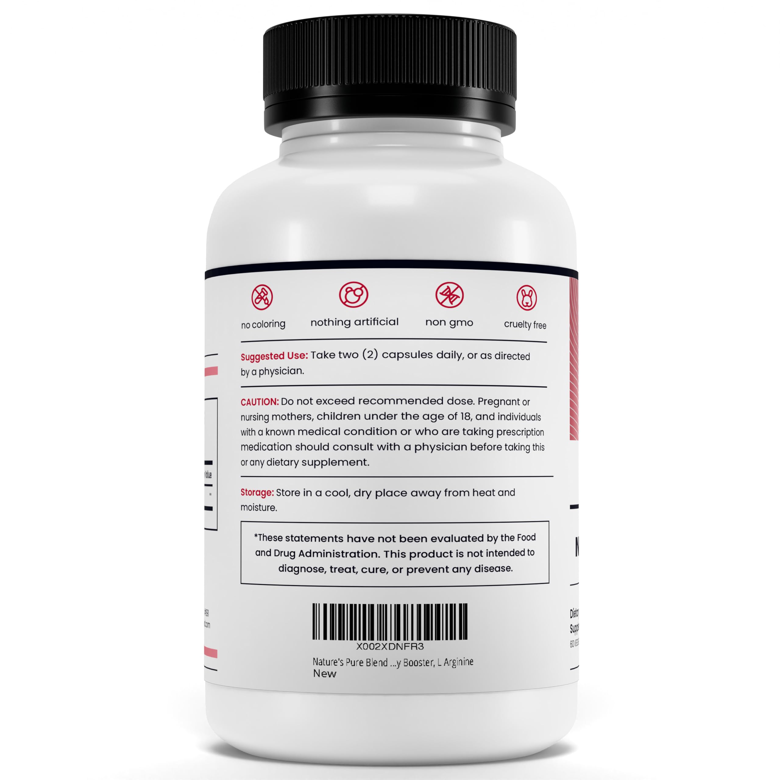 Nature's Pure Blend beet root capsules front label, premium quality.
