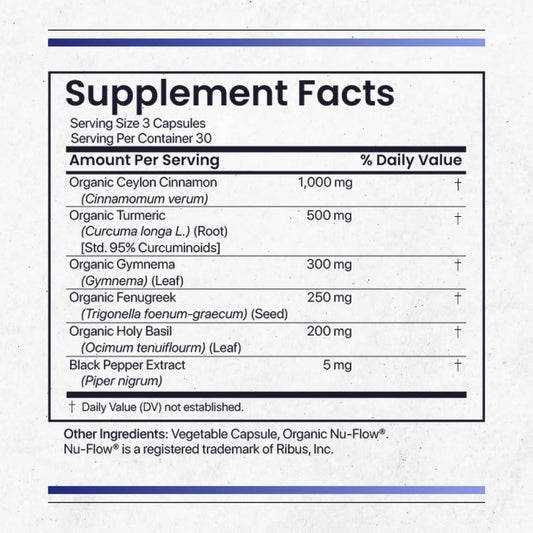 Nature's Pure Blend cinnamon-turmeric capsules 90-count on a clean surface.