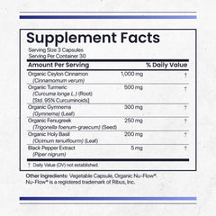 Nature's Pure Blend cinnamon-turmeric capsules 90-count on a clean surface.
