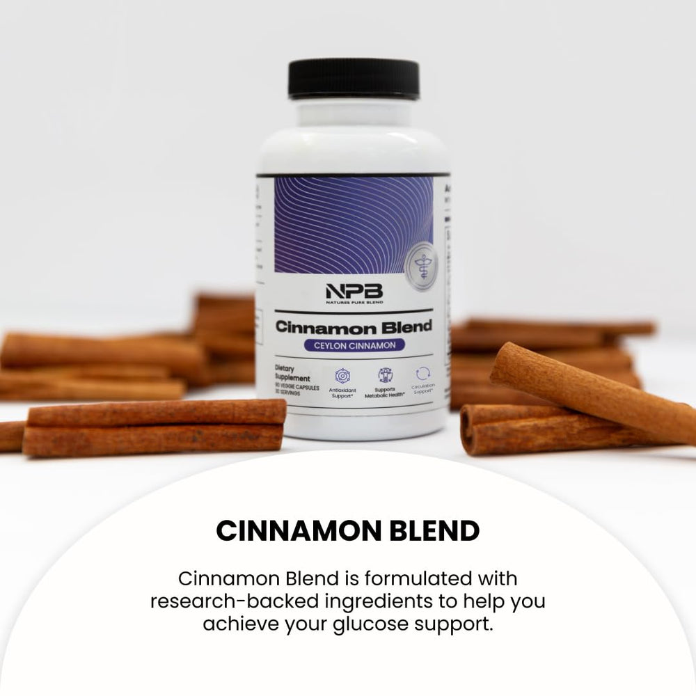 Nature's Pure Blend capsules with meal illustration suggesting best absorption.