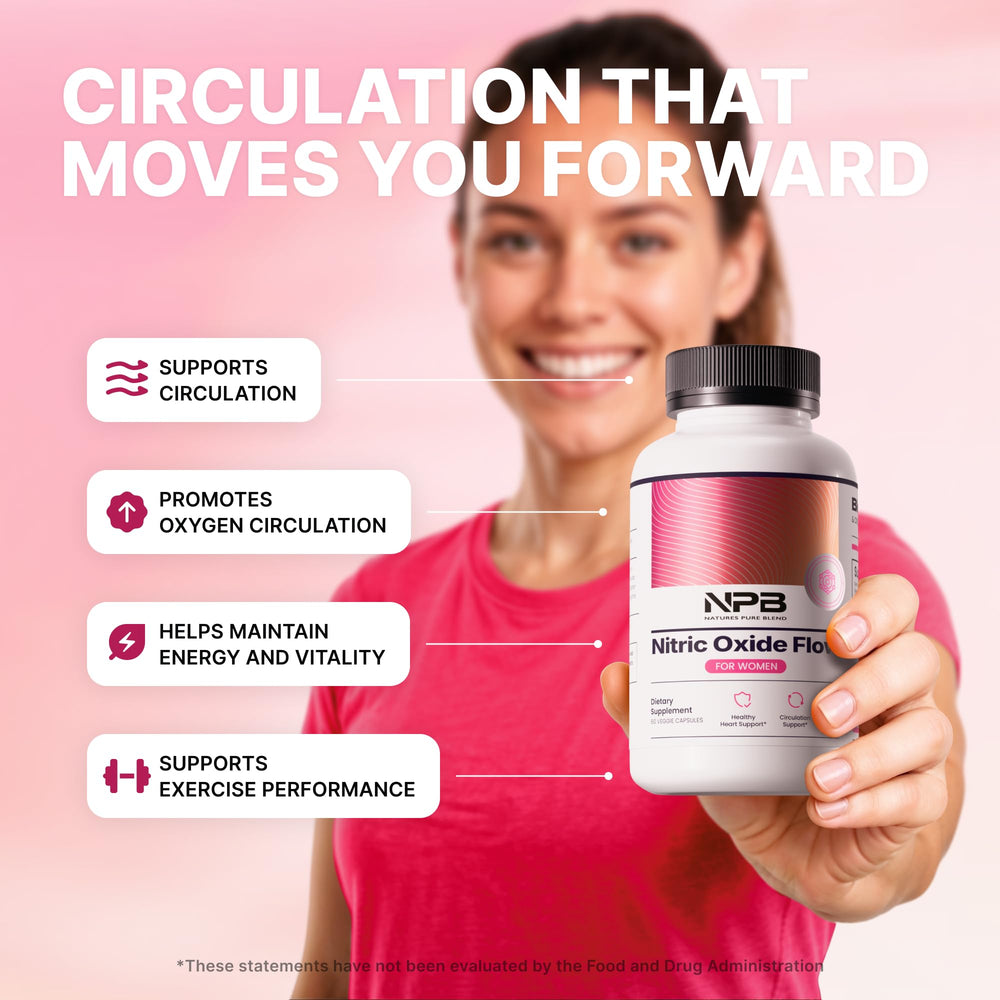 Gluten-free label on Nature's Pure Blend bottle indicates clean ingredients.