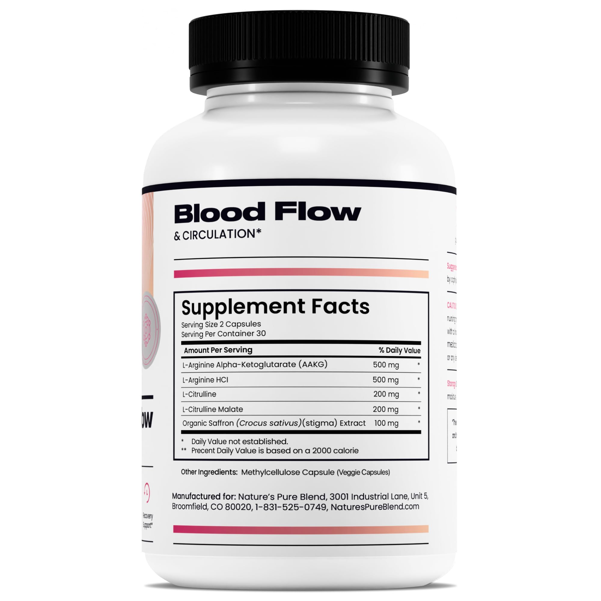 Heart-friendly circulation concept with Nature's Pure Blend bottle.