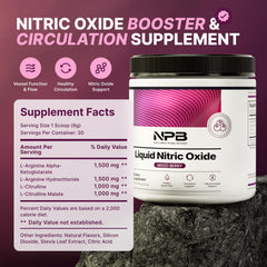 Nature's Pure Blend L-Arginine and L-Citrulline formula shown for nitric oxide production