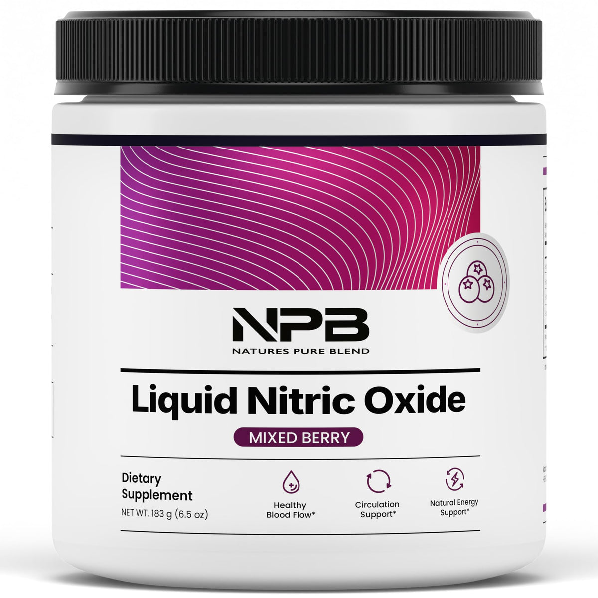 Nature's Pure Blend Liquid Nitric Oxide bottle ready for pre-workout support