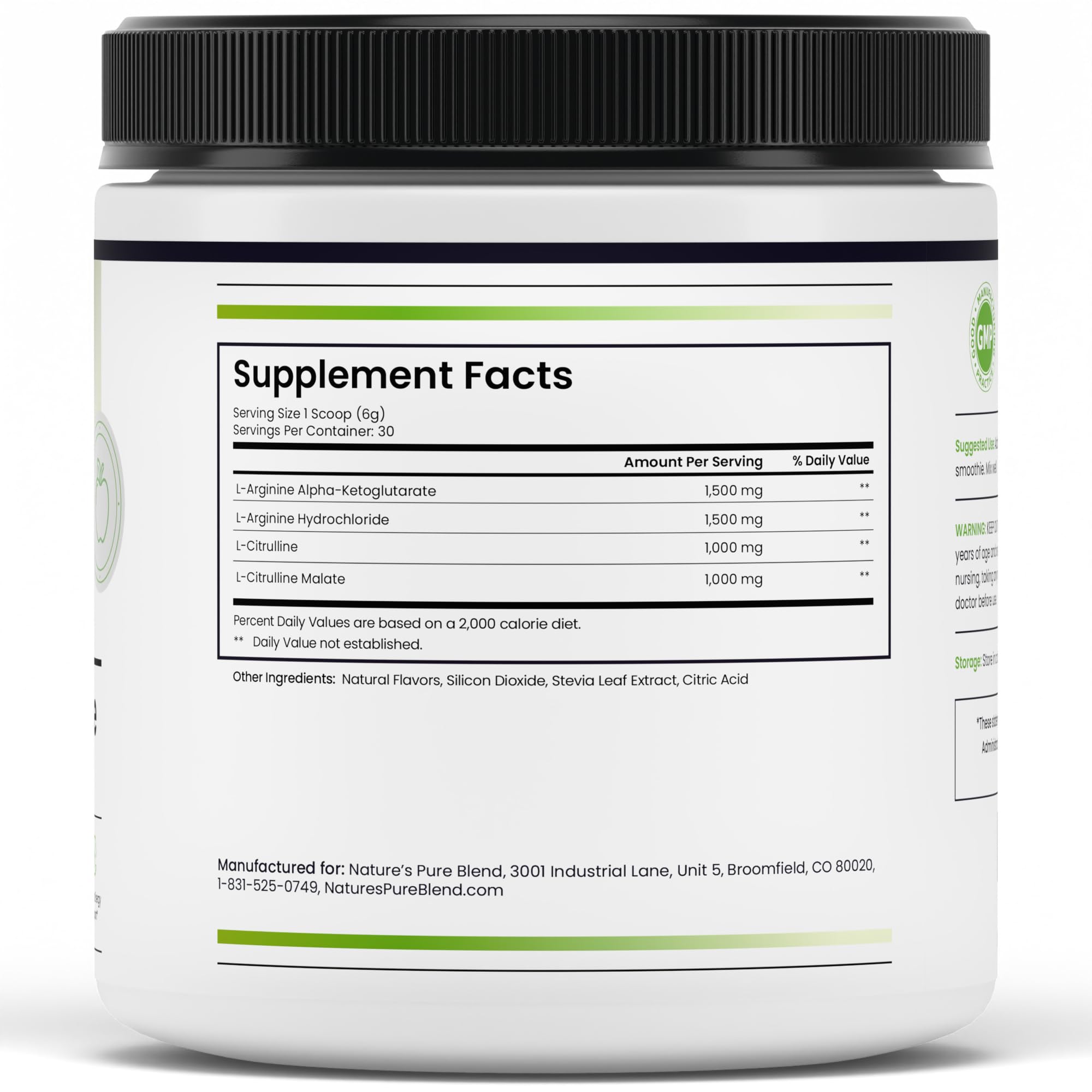 User mixing Nature's Pure Blend Nitric Oxide for a morning routine