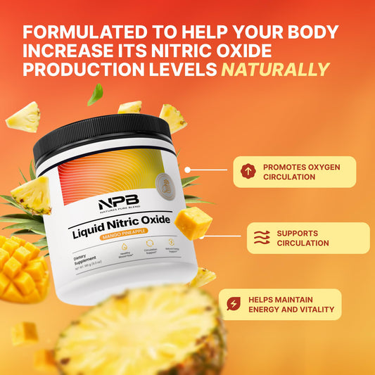 Nature's Pure Blend Liquid Nitric Oxide scoop dissolves quickly in water for fast absorption
