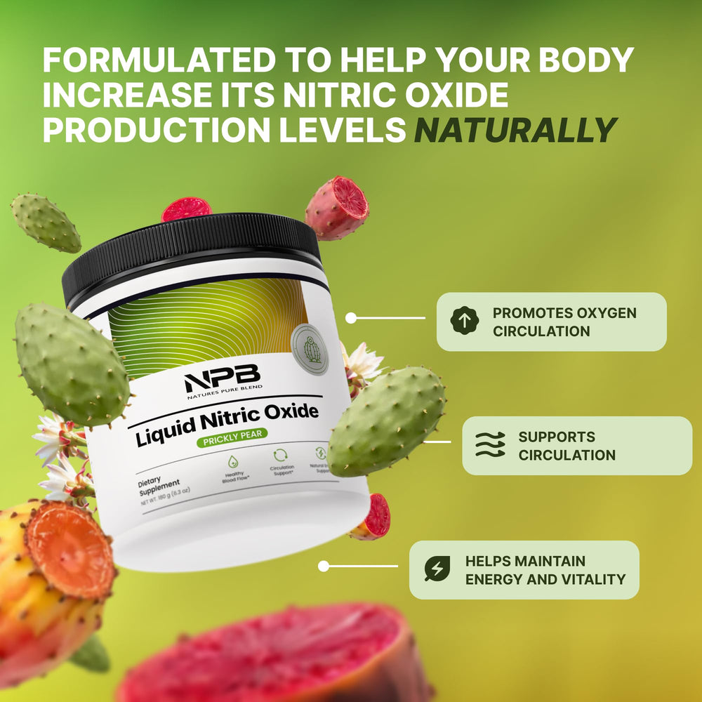 Nature's Pure Blend liquid nitric oxide scoop ready to mix for fast absorption.