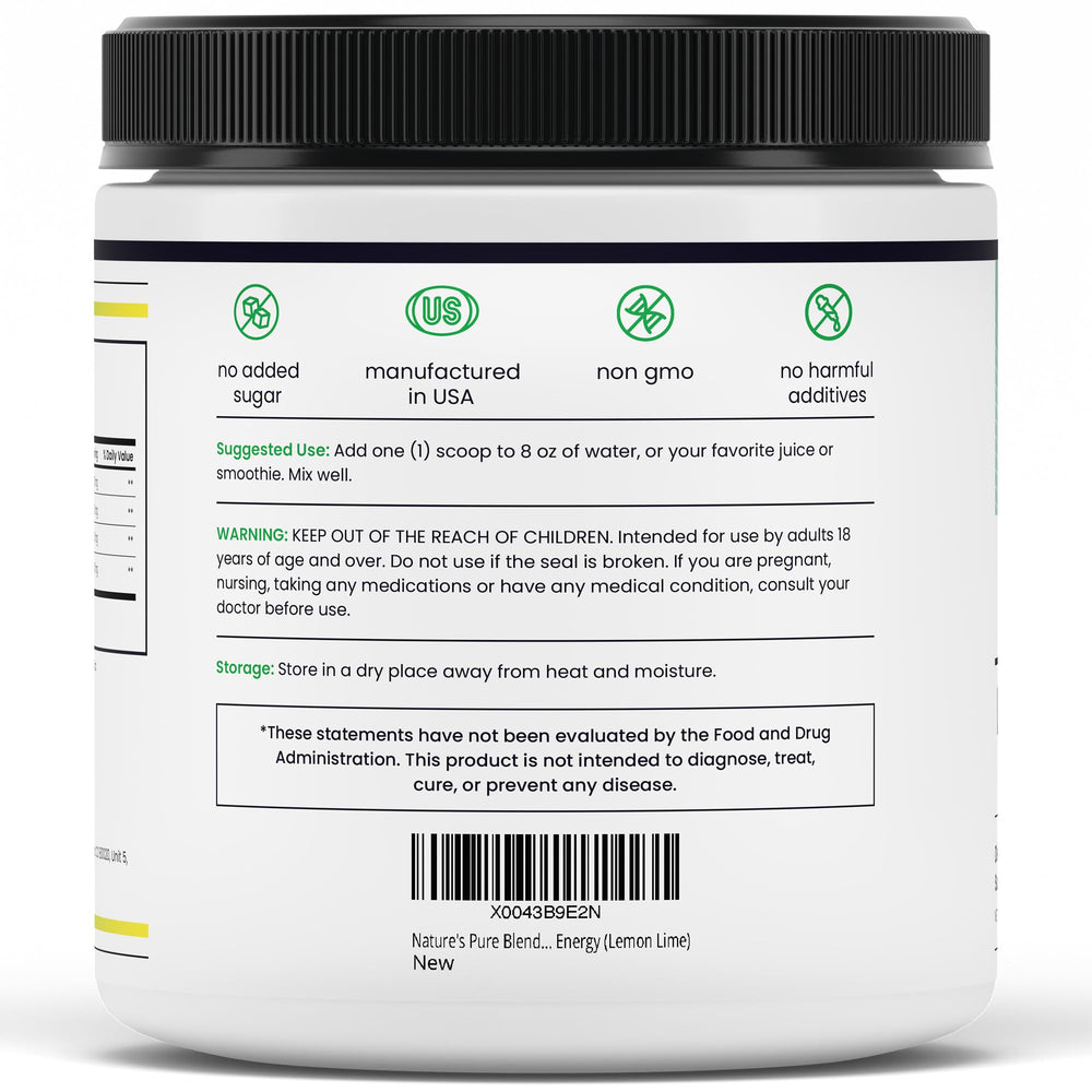 Scientific label nod to nitric oxide concept and energy flow.