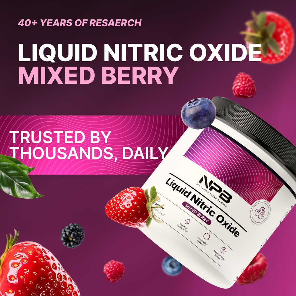 Nature's Pure Blend powder close-up highlighting premium ingredients