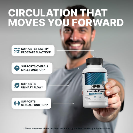 Nature’s Pure Blend Prostate Flow capsules ready for everyday routine and energy support.