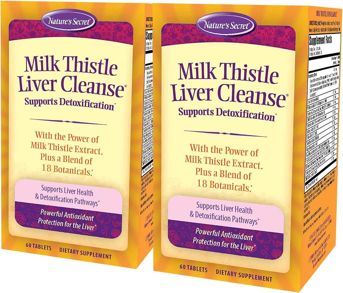 Nature's Secret Milk Thistle Liver Cleanse bottle shown for easy daily detox support.